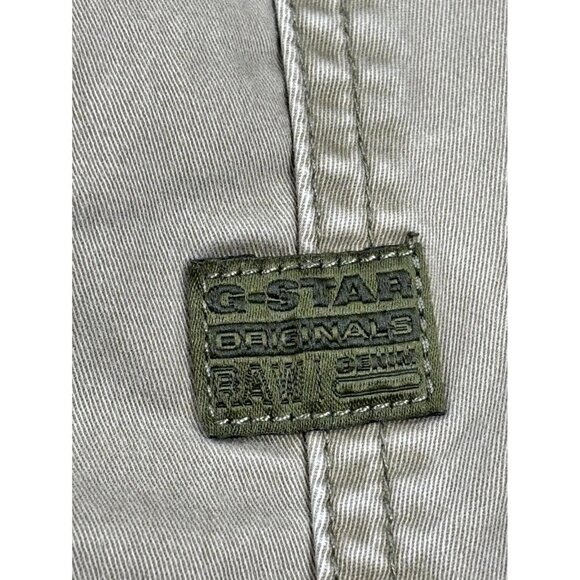 G-Star Raw Cargo Pants Men's 34/30 Beige Zip Pockets Tapered Leg Drawstring - Picture 3 of 13
